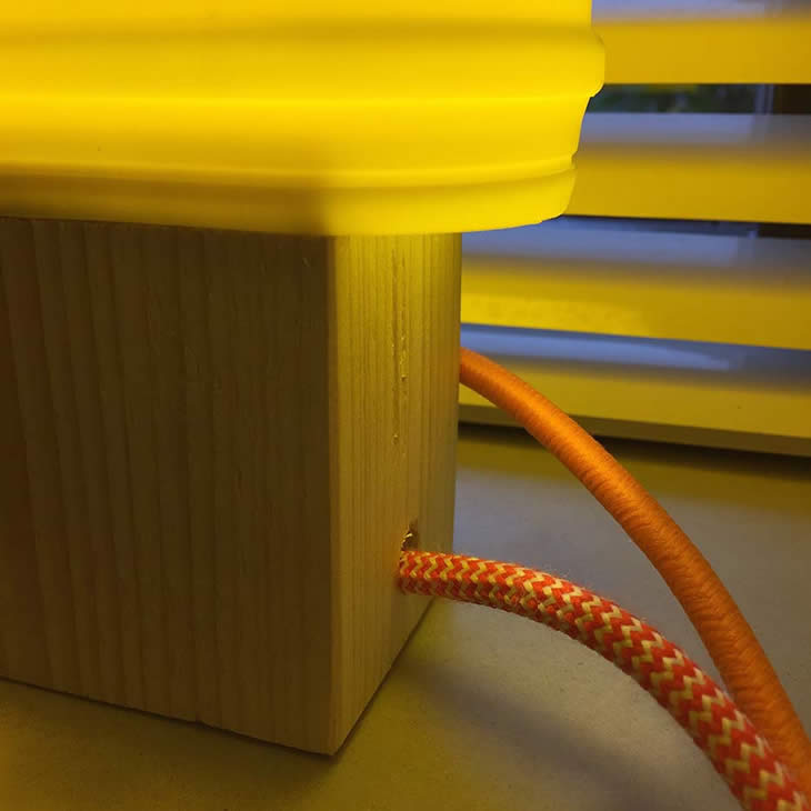 ChocoBeacon: Nesquik container upcycled into lamp by Gilbert de Rooij