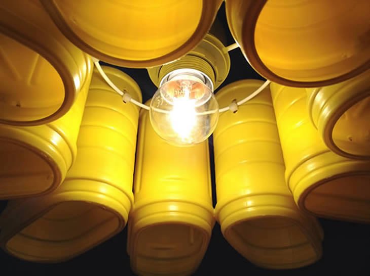 Container upcycled into CHOCODAISY lampshade by Gilbert de Rooij