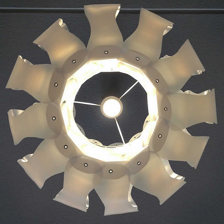 MilkBell: upcycle milk containers lampshade by Gilbert de Rooij