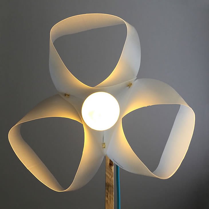 MilkClover1: upcycled milk cartons lamp by Gilbert de Rooij