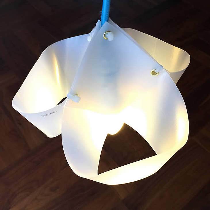 MilkClover1: upcycled milk cartons lamp by Gilbert de Rooij