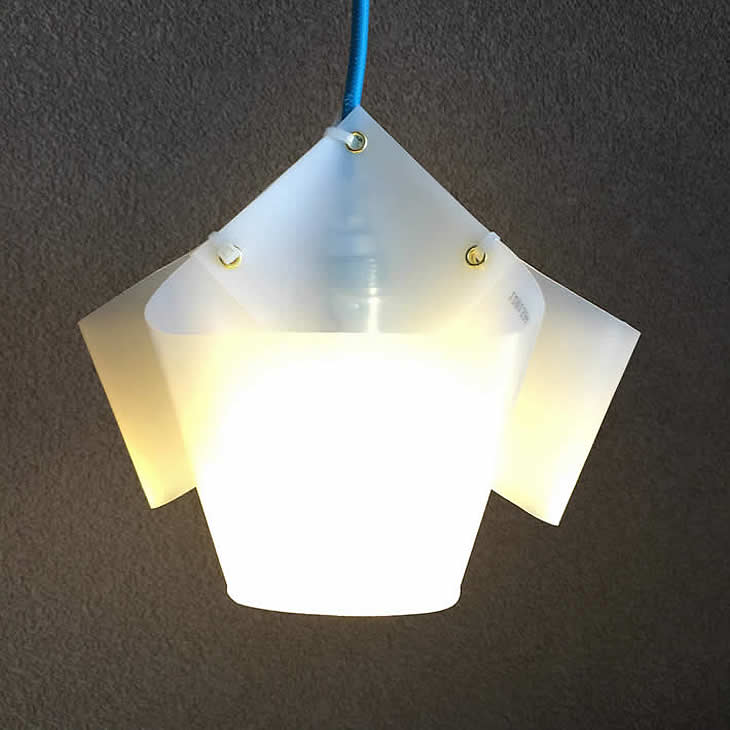 MilkClover1: upcycled milk cartons lamp by Gilbert de Rooij