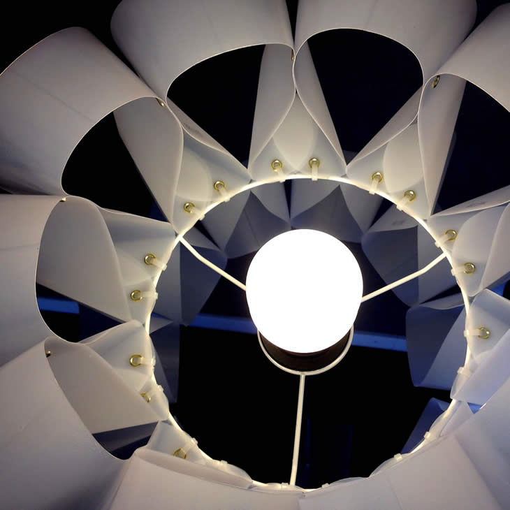 MilkWaves: upcycle milk cartons lampshade by Gilbert de Rooij